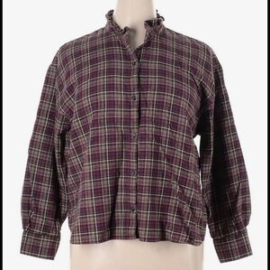 Banana Republic Factory Purple Plaid Shirt